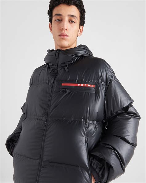 belted quilted shell hooded jacket prada|prada sleeveless puffer jacket.